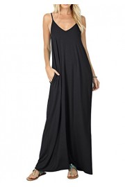 Simier Fariry Women's Summer Casual Swing Pockets Loose Beach Cami Maxi Dress - Moj look - $14.99  ~ 12.87€