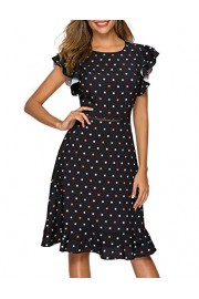 Simple Flavor Women's Vintage Ruffle A Line Midi Dress Cocktail Party Dress - My look - $23.99 