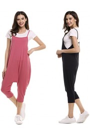 SimpleFun Women's Spaghetti Strap Backless Solid Casual Loose Fit Harem Jumpsuit - My时装实拍 - $14.99  ~ ¥100.44