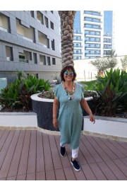 Slit Turquoise Maxi Vest Dress - Meine Fotos - $89.99  ~ 77.29€
