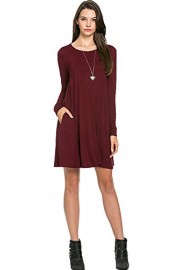 Solid Pocket Knit Long Sleeve Dress - Moj look - $44.99  ~ 285,80kn