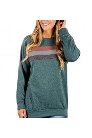 Suimiki Women's Casual Loose Pullover Color Block Long Sleeve Sweatshirts Top - Myファッションスナップ - $11.69  ~ ¥1,316