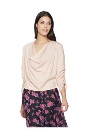 Suite Alice Long Sleeve Deep Drape Front Shiny Woven Blouse - My look - $29.95 