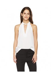Suite Alice Women's Women's Sleeveless Deep V Woven Top with Neck Detail - My look - $22.95 