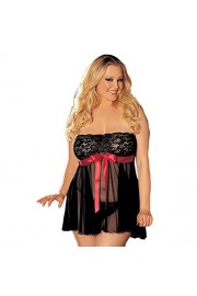 Sunglory Women Lace Lingerie Dress G-String Strapless Babydoll Off-Shoulder - My look - $6.48  ~ £4.92