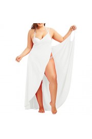 Sunm boutique Women Spaghetti Strap Cover up Beach Backless Wrap Long Dress Beach Dress - Il mio sguardo - $9.99  ~ 8.58€