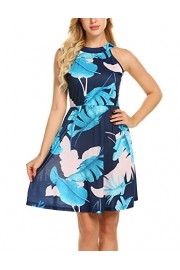 Sweetnight Women's Casual Sleeveless Halter Dress Floral Print Summer Dress - Moj look - $13.99  ~ 88,87kn