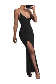 TOB Women's Sexy Bodycon Sleeveless Spaghetti Strap V-Neck Evening Long Dress - My look - $26.99 