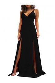 TOB Women's Sexy Sleeveless Spaghetti Strap Backless Split Cocktail Long Dress - My look - $39.99 