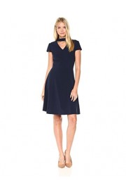 Tahari by Arthur S. Levine Women's Short Sleeved a-Line Dress with Neck Detail - Mi look - $64.99  ~ 55.82€