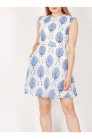 Tenki Blue Pineapple Lace Skater Dress - Mi look - $25.25  ~ 21.69€
