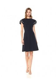 Tommy Hilfiger Women's Scuba Crepe Layer Flutter Sleeve Dress - Moj look - $71.41  ~ 61.33€