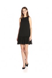 Tommy Hilfiger Women's Solid Crinkle GGT Chiffon Ruffled Hem Dress - Moj look - $49.89  ~ 42.85€