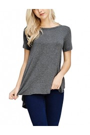 Tom's Ware Womens Stylish Short Sleeve French Terry Tunic Top (Made in USA) - Moj look - $21.99  ~ 18.89€
