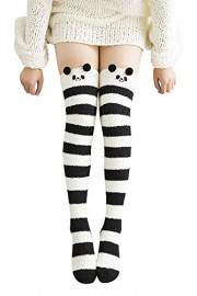 Urban CoCo Women's Cartoon Fuzzy Socks Winter Warm Over Knee High Socks - My look - $9.99 