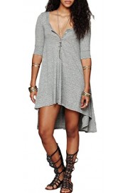 Urban CoCo Women's Half Sleeve High Low Loose Casual T-Shirt Top Tee Dress - My look - $16.60 