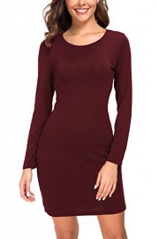 Urban CoCo Women's Long Sleeve Knitted Bodycon T-Shirt Dress - My look - $15.88 