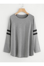 Varsity Striped T-shirt - My时装实拍 - $14.00  ~ ¥93.80