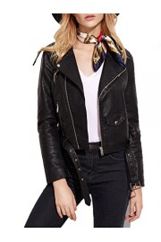 Verdusa Women's Faux Leather Motorcycle Biker Short Coat Jacket Slim Zipper Jacket - Moj look - $39.99  ~ 254,04kn