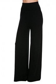 Vivicastle Women's USA Black Plain High Waist Wide Leg Yoga Palazzo Pants - Mi look - $19.95  ~ 17.13€