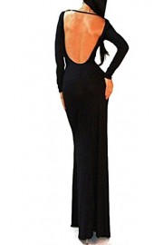 Vivicastle Women's USA Long Sleeve Sexy Minimalist Backless Open Back Rayon Maxi Dress - Mi look - $29.99  ~ 25.76€