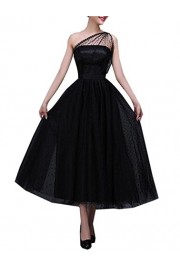 WDING 1950's Dresses for Women Ankle Length One Shoulder Formal Party Dress - My时装实拍 - $169.00  ~ ¥1,132.36