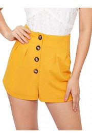 WDIRARA Women's High Waist Front Button Summer Workwear Shorts Pants - Mój wygląd - $11.99  ~ 10.30€