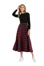 WDIRARA Women's Plaid Button Front Casual High Waist A Line Pleated Skirt - Mój wygląd - $15.99  ~ 13.73€
