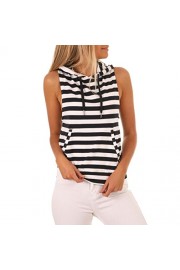 WILLTOO Clearance Women Summer Sleeveless Stripe Tank Fashion Hooded Tops Tee Blouse - My look - $6.56 