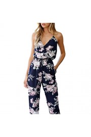 WILLTOO Women Jumpsuit Sleeveless V-Neck Floral Printed Playsuit Shiped From America - Moj look - $12.89  ~ 11.07€