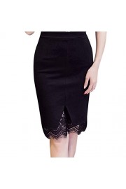 WILLTOO Womens Lace Office Skirt Solid Skinny Slim Pencil Gown Work Short Dress Zipper - My look - $5.58 