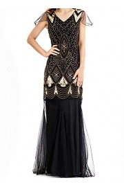 Women Evening Dress Sequins 1920s Flapper Cocktail Mermaid Cap Sleeve Formal Gown - My look - $42.99 