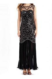 Women's 1920s Sequins Gastsby Maxi Long Evening Prom Dress - My look - $40.99 