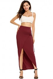 Women's Boho Front Split A Line Long Skirt Beach Lightweight Ankle Length Maxi Skirts - Моя внешность - $16.98  ~ 14.58€