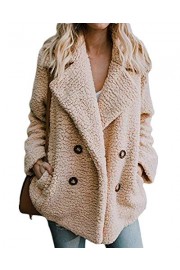 Womens Faux Fur Lapel Cardigan Oversized Vintage Cozy Fit Warm Coat Jackets with Side Pockets - My look - $11.77 