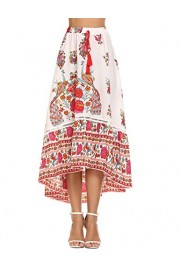 Women's Floral Maxi Skirt High Low Chiffon Skirt - My look - $14.99 