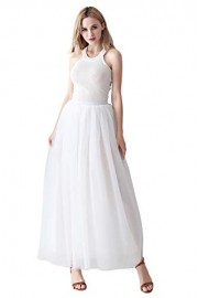Women's Half Slips A-line Hoopless Long Tulle Underskirt Wedding Gown Petticoat - My look - $18.99 