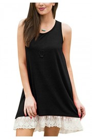 Women's Lace Tunic Top Sweatshirt Long Sleeve Blouse A-Line Flowy T-Shirt Dress - Moj look - $35.00  ~ 30.06€