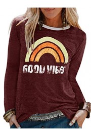 Womens Letter Printed T-Shirts Graphic Desert Vibes Short Sleeve Casual Summer Tops Blouses - My look - $13.77 