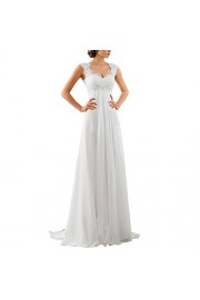 Women's Sleeveless Lace Chiffon Evening Wedding Dresses Bridal Gowns - Mi look - $69.00  ~ 59.26€