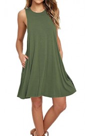 Women's Summer Sleeveless Pockets Casual Tunic Swing T-shirt Dresses - My look - $15.99  ~ £12.15