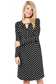 Womens V Neck Cut Printed Casual Long Sleeve Shift Dress - Made in USA - Il mio sguardo - $19.99  ~ 17.17€