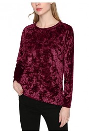 Women's Vintage Velvet T-Shirt Casual Long Sleeve Top - My look - $16.86 