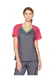 WonderWink Women's Wonderflex Trinity Color Block V-Neck Scrub Top - O meu olhar - $18.44  ~ 15.84€