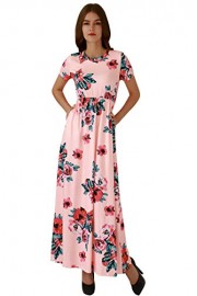 YMING Women's Casual Floral Dress Boho Midi-Long Dress Beach Dress with Pockets - My look - $31.99 