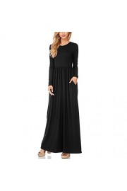 YS.DAMAI Women's Short/Long Sleeve Loose Plain Maxi Dress Casual Long Dresses with Pockets - Mi look - $28.99  ~ 24.90€
