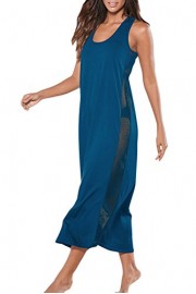 Ytwysj Women's Casual Mesh Side Long Cover-up Long Maxi Beach Dress Sundresses - My look - $22.03 