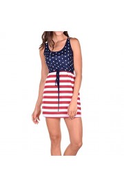 Ytwysj Women's Sleeveless 4th July USA American Flag Stars Stripes Print Short Casual Maxi Dress Tank Mini Dress - My look - $17.99 