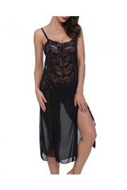 ZAFUL Women Lingerie Nightwear Lace Babydoll V Neck Sleepwear Strap Chemise - Mi look - $8.99  ~ 7.72€