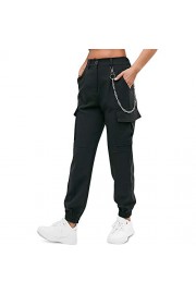 ZAFUL Women's Solid High Waist Zipper Closure Jogger Pants Workout Training Pants with Pockets - Myファッションスナップ - $25.99  ~ ¥2,925